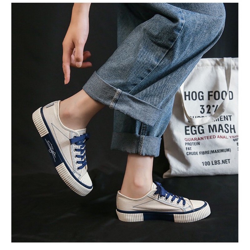 AXELINE IMPORT JOLY SEPATU SNEAKERS WANITA (FREE KAOS KAKI) PASTEL CANDY LILAC HITAM CREAM by axeline-4