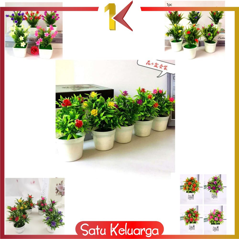 SK-C83-87 Ornamen Pot Bonsai Dekorasi Rumah / Meja Pajangan Bunga Hias Plastik Artificial Flower-2