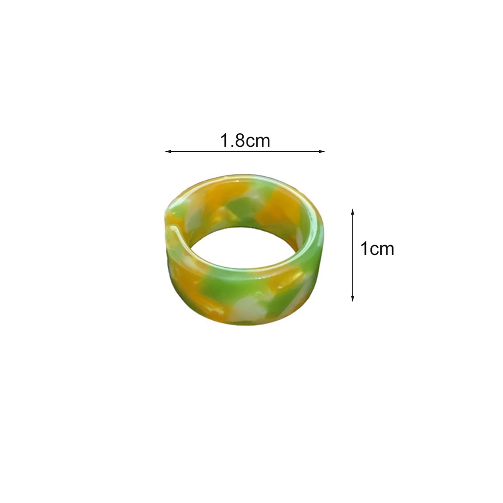 Huluboy Cincin Adjustable Bentuk C Bahan Resin Tebal Warna-Warni Untuk Pesta