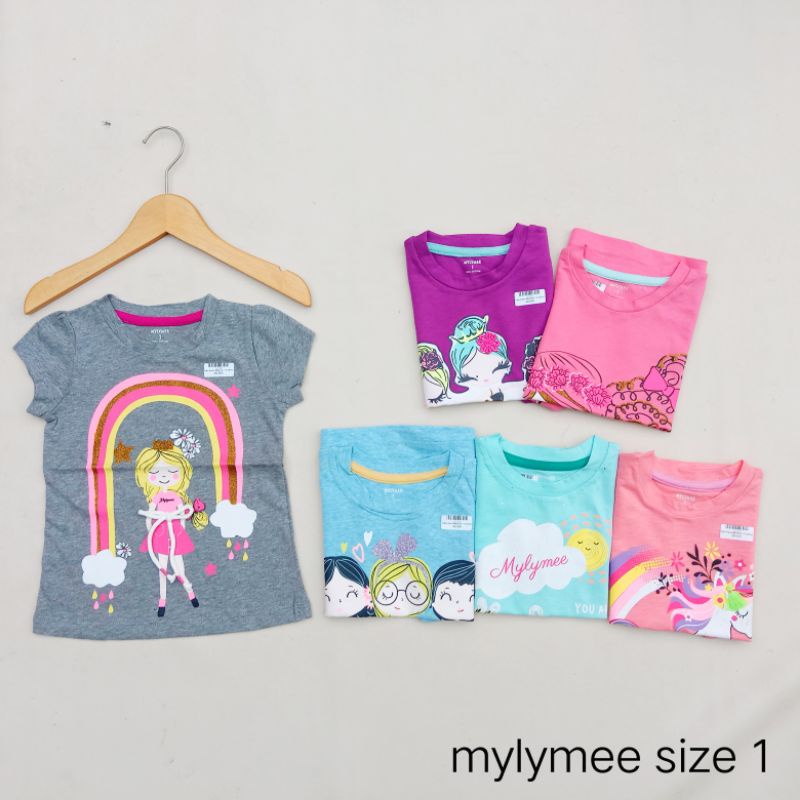 kaos atasan anak cewek cowok GAP dan mylymee size 1 - 12 thn panjang dan pendek