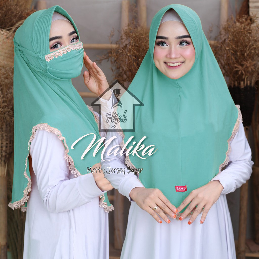 GROSIR Jilbab Instan Terbaru Hijab Masker Jersey Premium  Kerudung Masker Renda Malika RUMAH HIJA'B-5