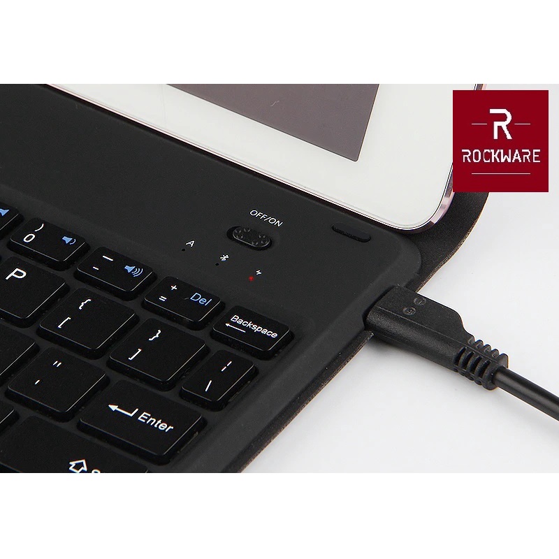ROCKWARE RW-JP280 - Slim Bluetooth Keyboard with Stand Bracket Case