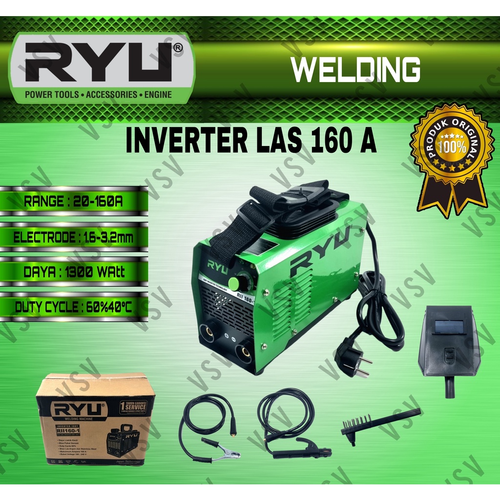 RYU RII160-1 Inverter Las IGBT 160A Mesin Travo Las Listrik Travo Welding