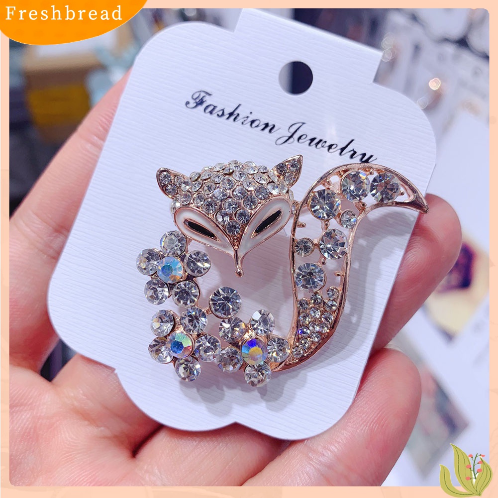 [ TERLARIS]Women Rhinestone Inlaid Fox Butterfly Rabbit Animal Brooch Pin Corsage Jewelry