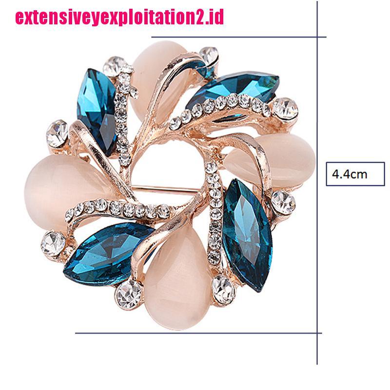 &lt; E2id &amp; &gt; 1pc Bros Pin Bunga Bauhinia Hias Kristal Aksesoris Dress Wanita