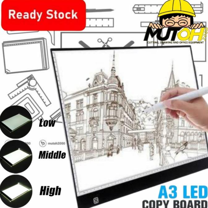 

Drawing Tracing A3 Copy Board Papan Jipak LED Light Pad Ultra Slim A3
