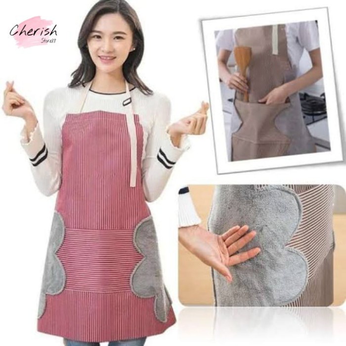 Celemek Apron Wanita Motif Kekinian Celemek Anti Minyak Bahan Premium