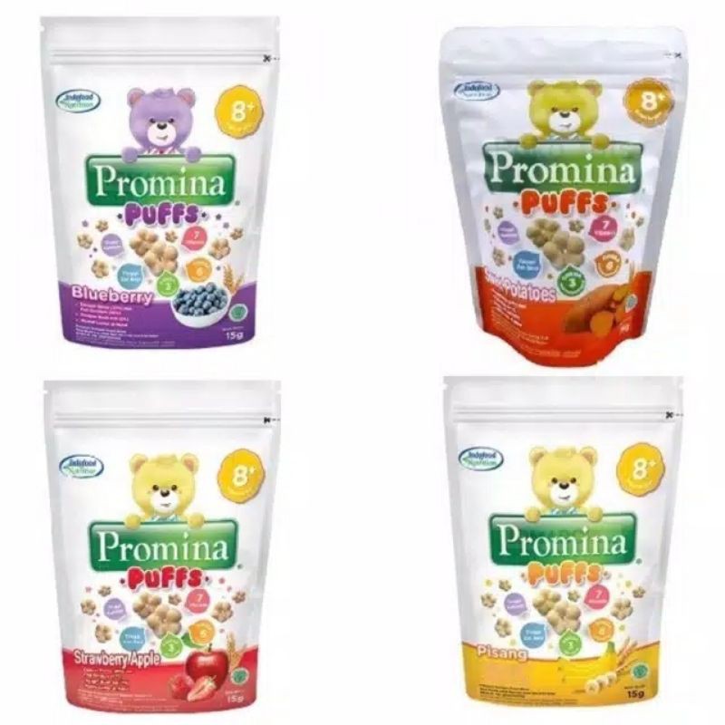 

PROMINA PUFF MAKANAN BAYI SNACK 15GR PISANG / BLUE BERRY / SWEET POTATO / STRAWBERRY APPLE