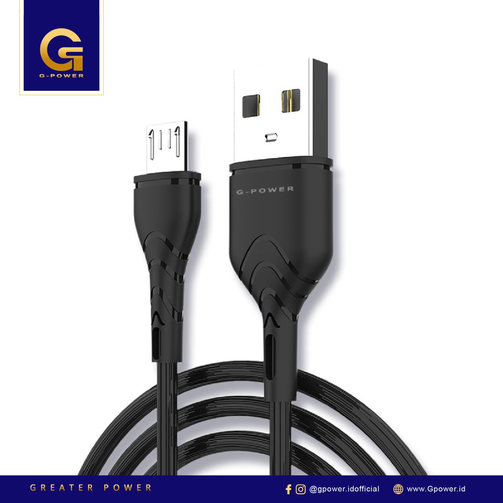 GPOWER CABLE DATA U11 (MICRO USB) with Support 2.4A Quick Charge, Fast Transmission GARANSI 1 TAHUN