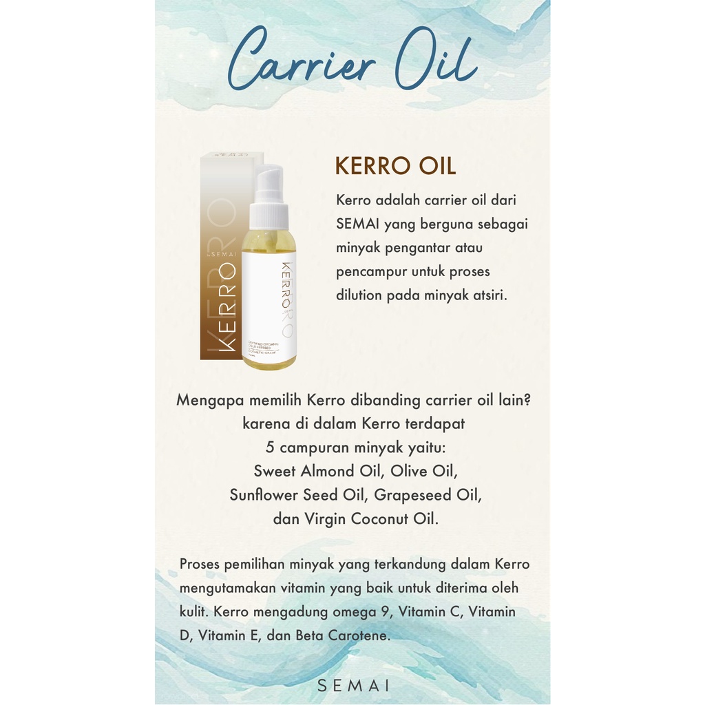 Kerro SEMAI Carrier Oil untuk Minyak Atsiri Essential Oil massage oil