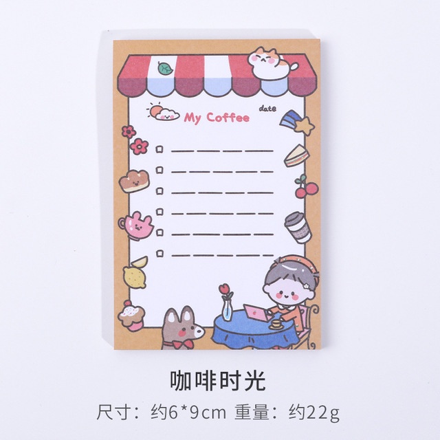 Cartoon  Stationery Cute Girl Memo Pad Office Message School Supplies Kawaii Sticky Note