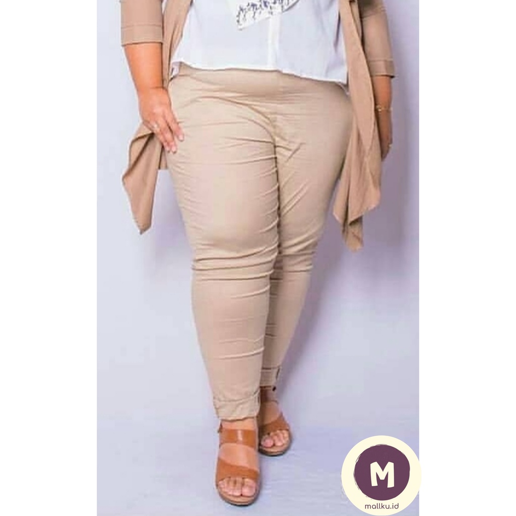 Celana Jumbo Wanita Slim Fit Bahan Katun Stretch Melar | Celana Santai Wanita