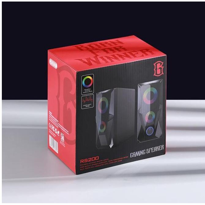 Robot RS200 Speaker Gaming 3.5mm Aux dan USB Multimedia Portable Music