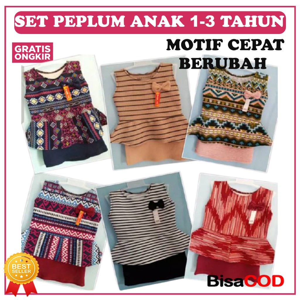 SET PEPLUM ANAK / SETELAN PELPUM ANAK/SET PEPLUM CEWE/SETELAN CEWE/SETELAN ANAK PEREMPUAN/SETPEPUM