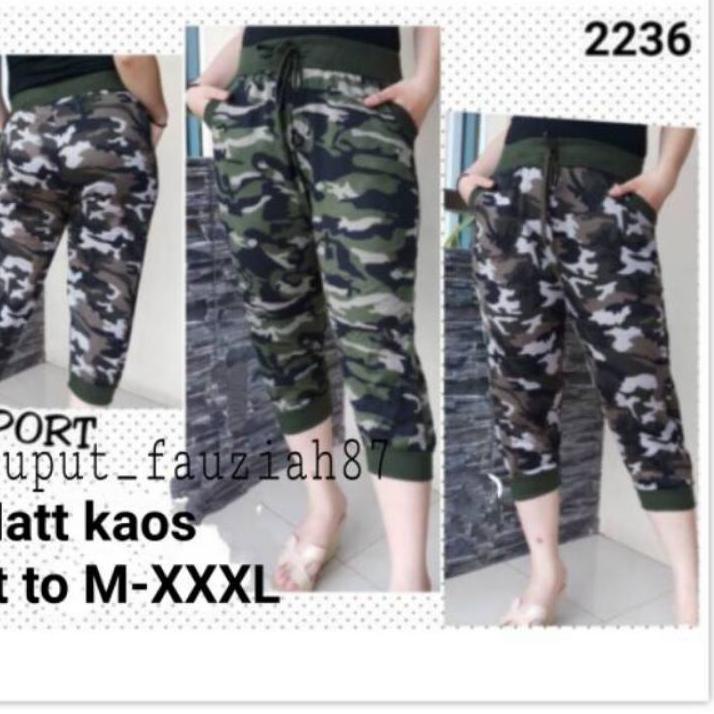Terlaris.. Celana senam army wanita model Joker 7/8..bahan import dan lembut tebal