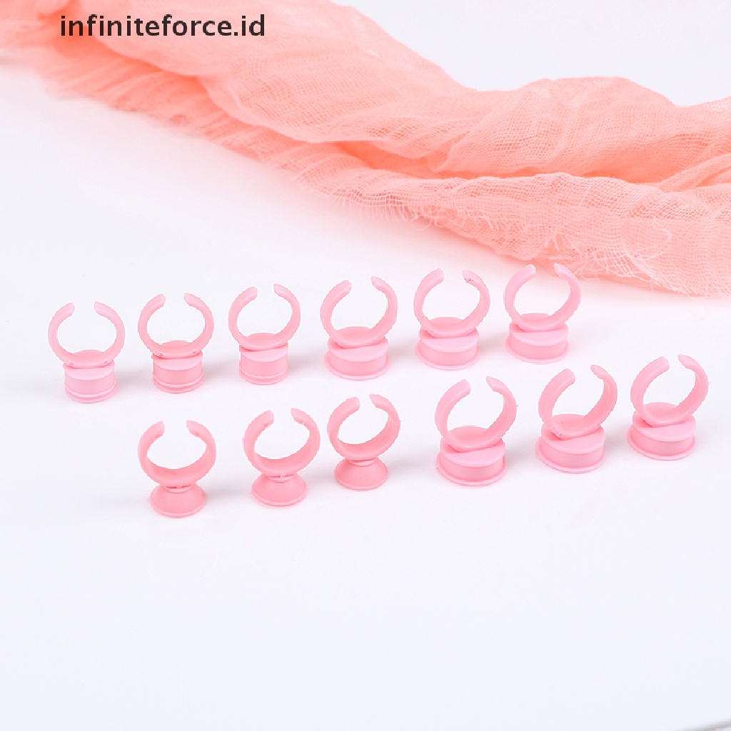 (infiniteforce.id) 100pcs / Set Cincin cup holder Tinta tattoo Permanen Sekali Pakai Untuk makeup / Kosmetik