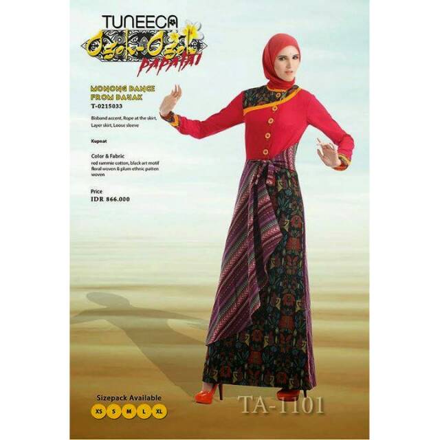 Busana muslim wanita gamis tuneeca ogoh2 papatai size S