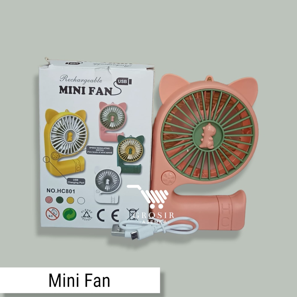 KIPAS ANGIN PORTABLE USB / USB CHARGING MINI FAN / KIPAS ANGIN MINI USB BENTUK LUCU