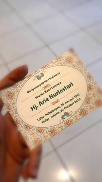 Tambahan Kartu Ucapan Custom / Sisipan Alquran Saku ucapan Terima Kasih Mengenang Tahlil Tasyakuran