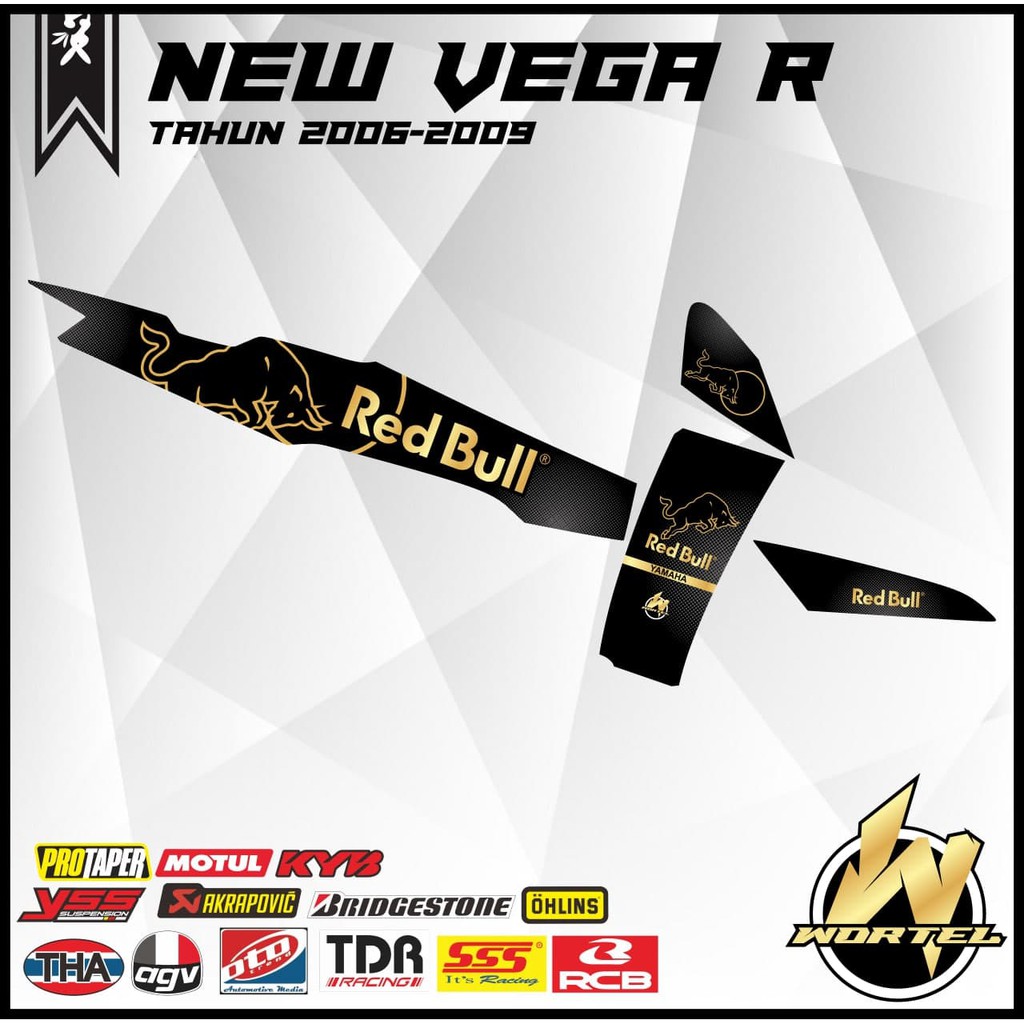 Striping Vega R New-Stiker Lis Decal Motor New Vega R Redbull
