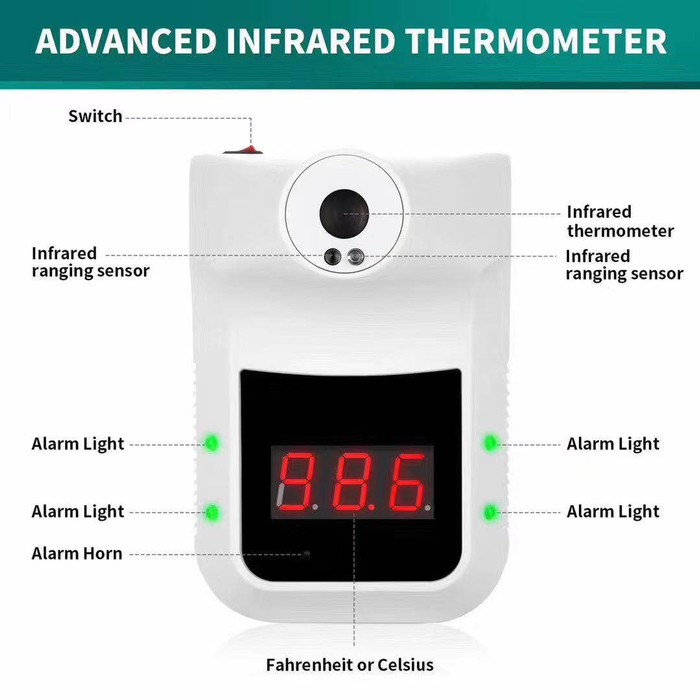 K3 Infrared Thermometer Forehead Non contact termometer automatic