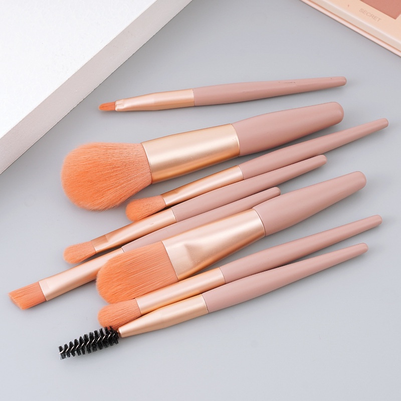 8pcs / set brush Eyeshadow / Blush On / Foundation Mini Lembut Untuk makeup / Kosmetik Wanita