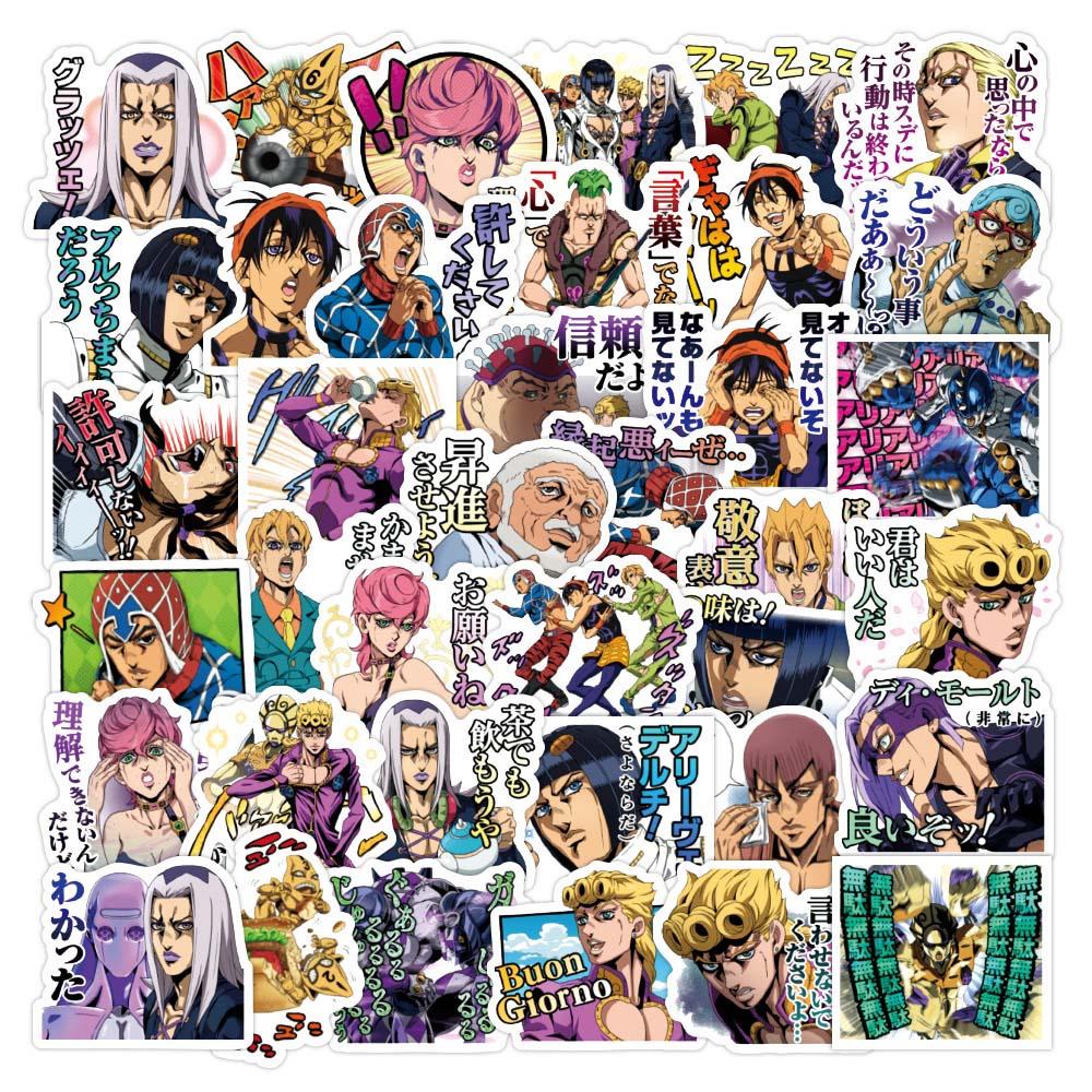 Lanfy JoJo Bizarre Adventure Kartun PVC 40pcs Scrapbooking Gitar Koper Alat Tulis Stiker Untuk Koper Laptop JoJo Fans Koleksi Hadiah Anime Stiker