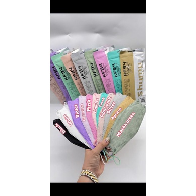 masker shumu kf94 korea warna warni 5 ply 1pack =10pcs model convex