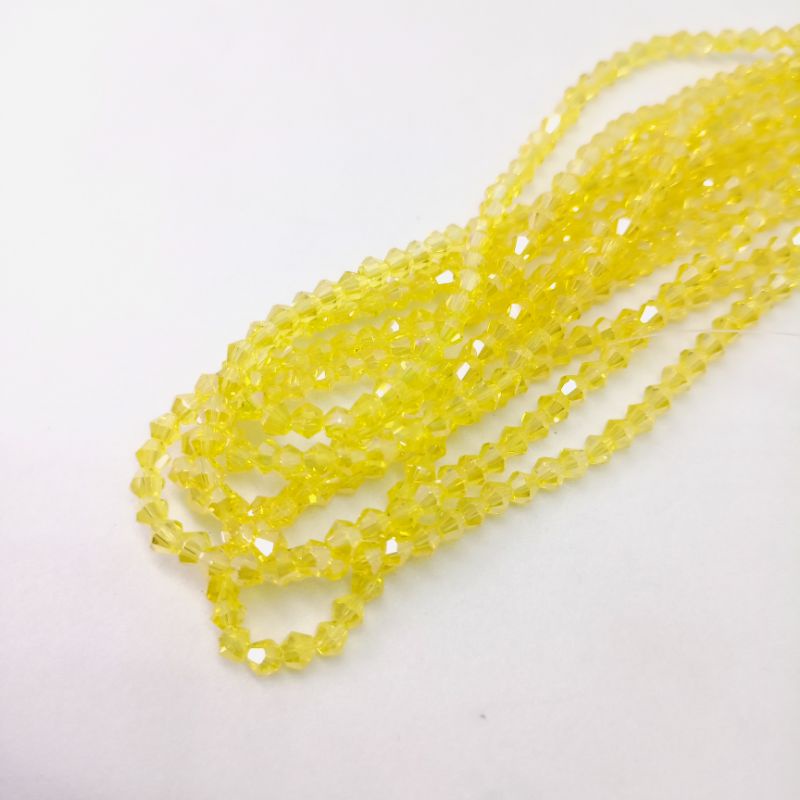 Kristal Kerucut Kuning Bening 4 mm