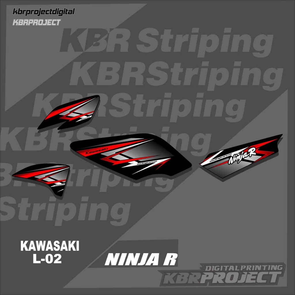 [COD] Stiker striping NINJA R motor KAWASAKI motor sticker variasi Racing L-02 HOLOGRAM TRANSPARAN