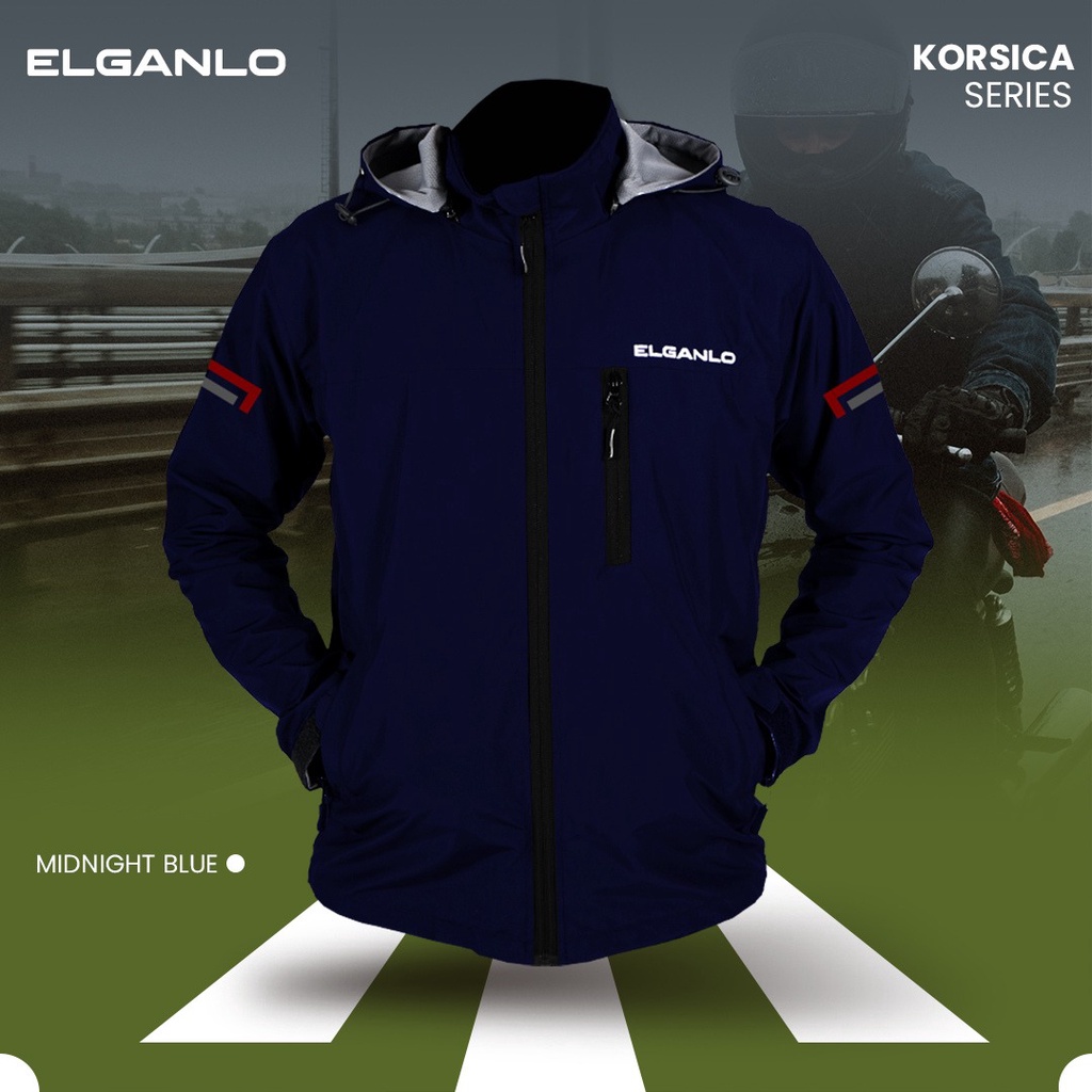 ELGANLO - Jaket Touring Pria Korsica Series - Jacket Motor Hoodie Harian Pria Wanita Windproof Paras