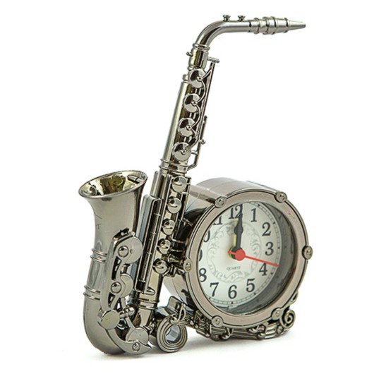 Trend-Jam Meja Vintage Saksofon / Vintage Mini Saxophone Model Alarm Clock