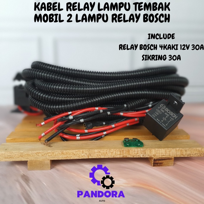 KABEL RELAY LAMPU TEMBAK MOBIL 2 LAMPU SOROT BAJA LASER RELAY BOSCH