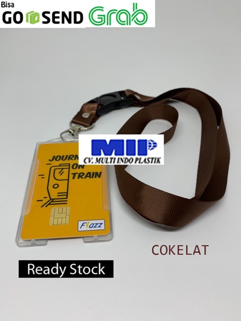 Tali nametag coklat/ tali id card murah/casing nametag/tali lanyard 2 cm/cover id card/sampul kartu