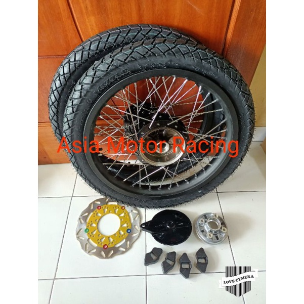Paketan velg rossi thunder 125 185 215 ring 18 Plus Ban jari jari tromol thunder125 sepaket rem pane
