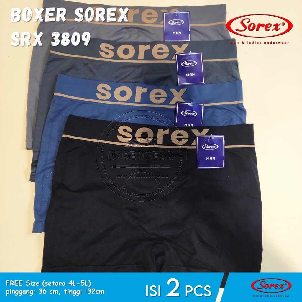 SOREX MAN SRX 3809 BIG SIZE  | BOXER PRIA EXTRA SIZE JUMBO RAJUT  Isi 2Pcs/Pack