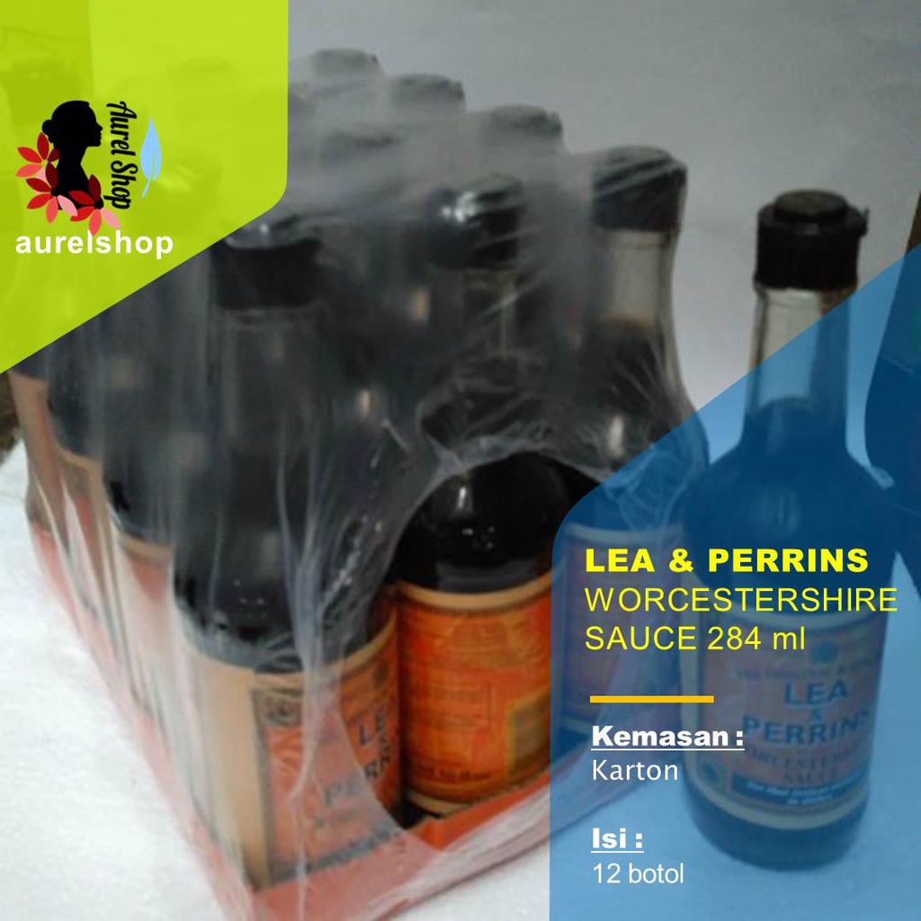 

LEA & PERRINS Kecap Inggris Worcestershire Sauce 284 ml kemasan Karton 12 Botol