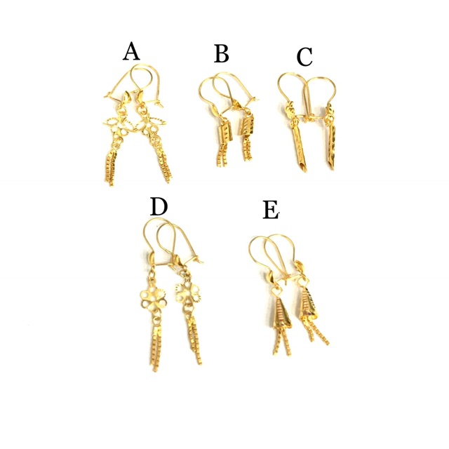 Anting Anak/Dewasa Variasi Gantung Setengah Gram (Anting Emas Asli Kadar 700)