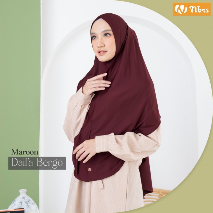 Nibras Hijab Daifa Bergo Bahan Teja Polyspandek Hijab Instant Polos Jilbab SYari