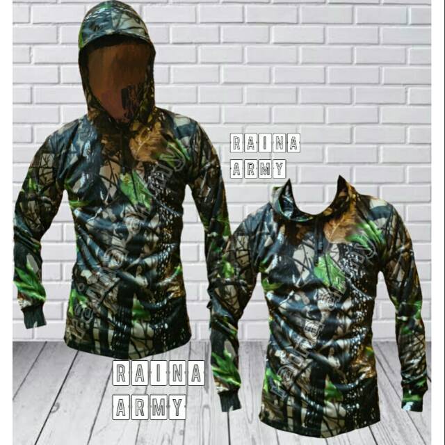  Kaos  hodie jersey draifit hody lengan  panjang  loreng  