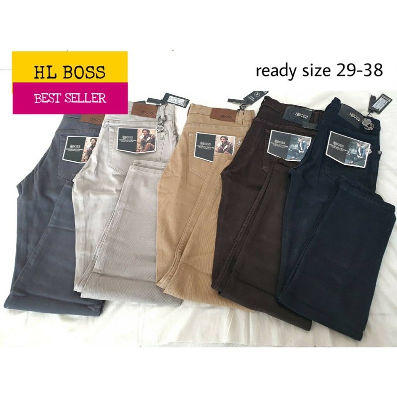 Celana Panjang Jeans / Denim Pria HL Boss Regular Fit Original