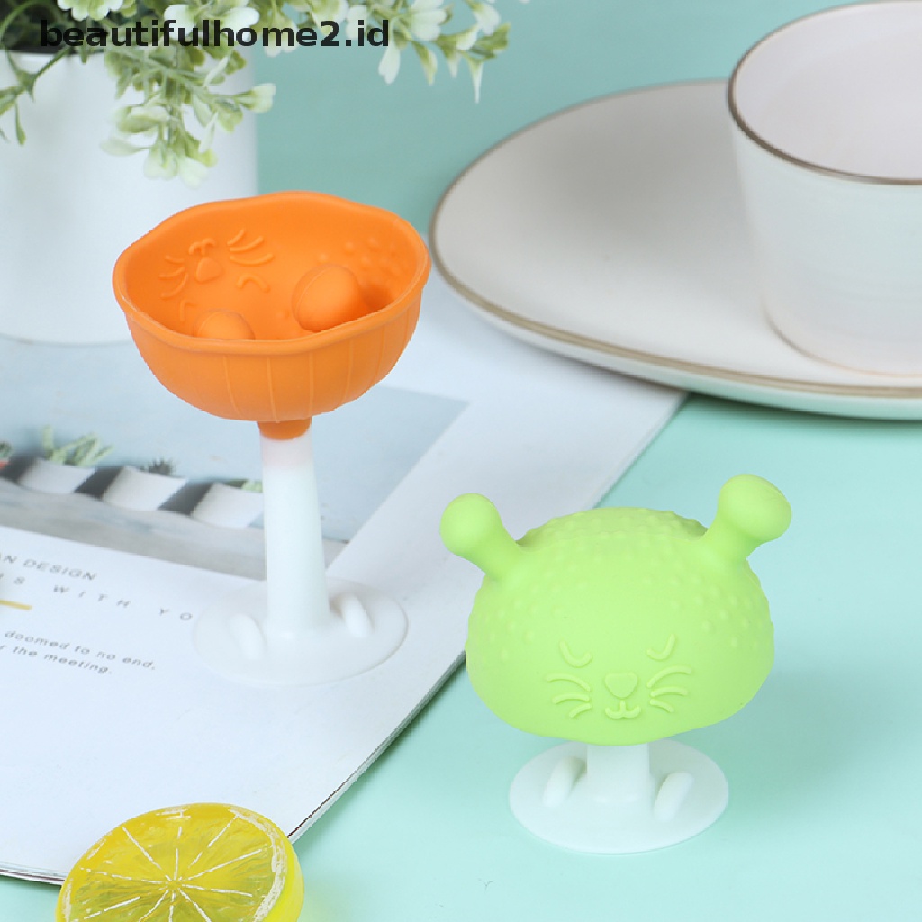 (Beautifulhome2.Id) Mainan Teether Bentuk Jamur Bahan Silikon Untuk Bayi