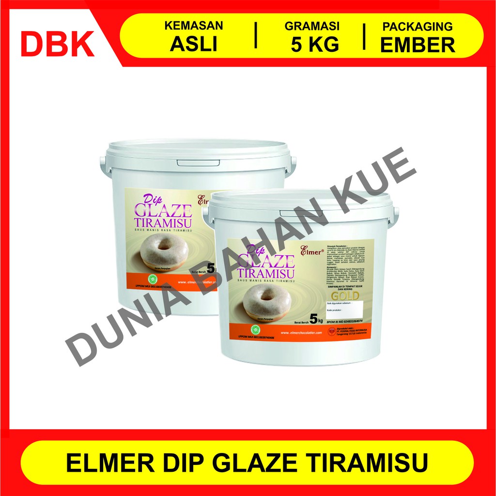 

ELMER DIP GLAZE 5 KG - TOPPING DONAT PISANG NUGGET - TIRAMISU