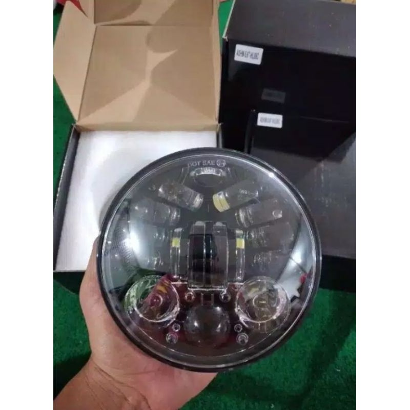 Lampu Daymeker 16 mata Led headlamp reflektor daymeker 5,75 inch Lampu daymeker LED 16 Titik uk 5,75 inch import DOT SAE PNP batok lampu L2G LAMPU DAYMEKER 16 LED 5, 75 INCH KARDUS HITAM KODE HP-HLD-10-03