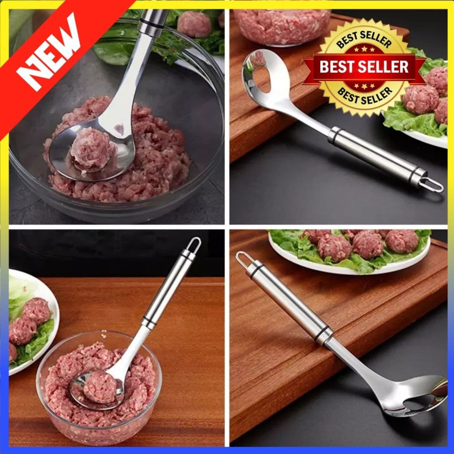 TERLARIS!!! Alat Spatula Pembuat Bakso Anti Lengket / Cetakan Bakso Stainless Steel