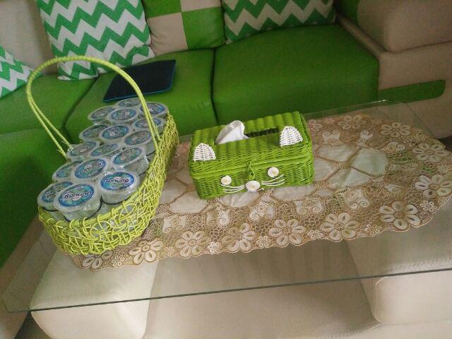 Keranjang Aqua 16 Cup Bentuk Oval Bertangkai - Keranjang Mountoya Cup 16 Rangka Besi Rotan Sintetis