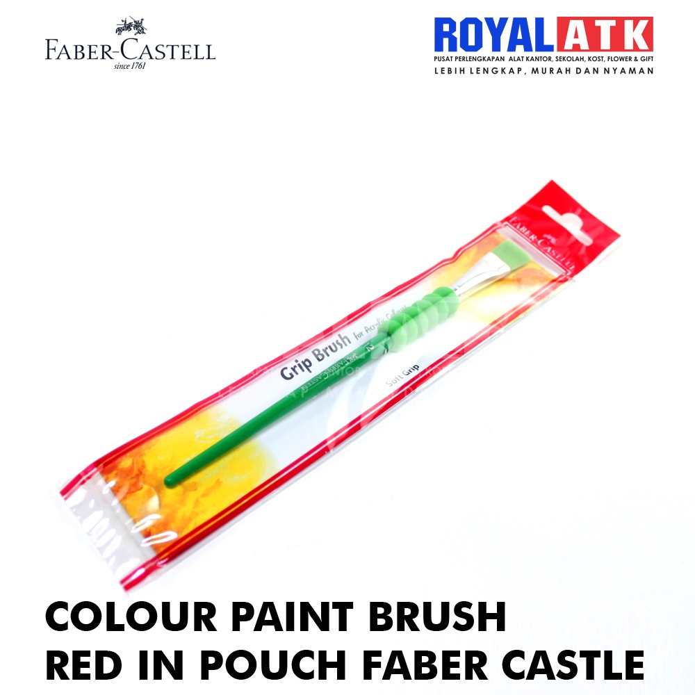 

Kuas Cat Faber Castell Colour Paint Brush Red & Green in Pouch