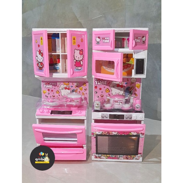 Mainan Anak Perempuan Happy Kitchen Masak Masakan Cooking Play Set-Hello kitty oven set
