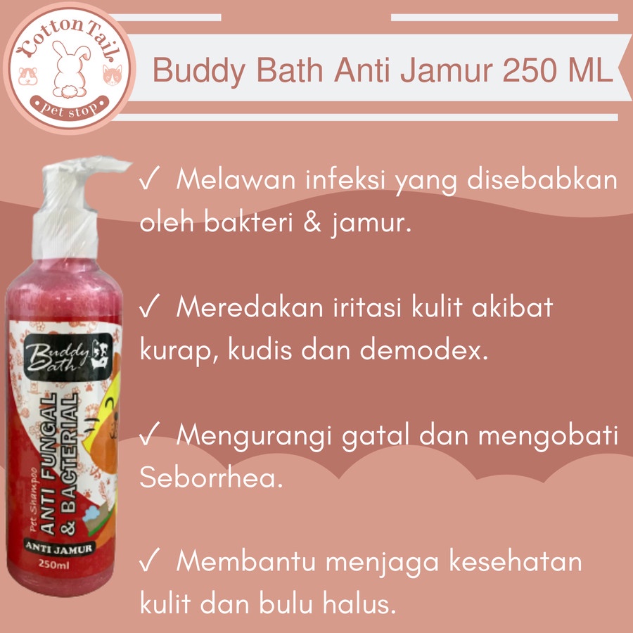 Buddy Bath Anti Fungal - Shampoo Anti Jamur Kucing Anjing 250ml