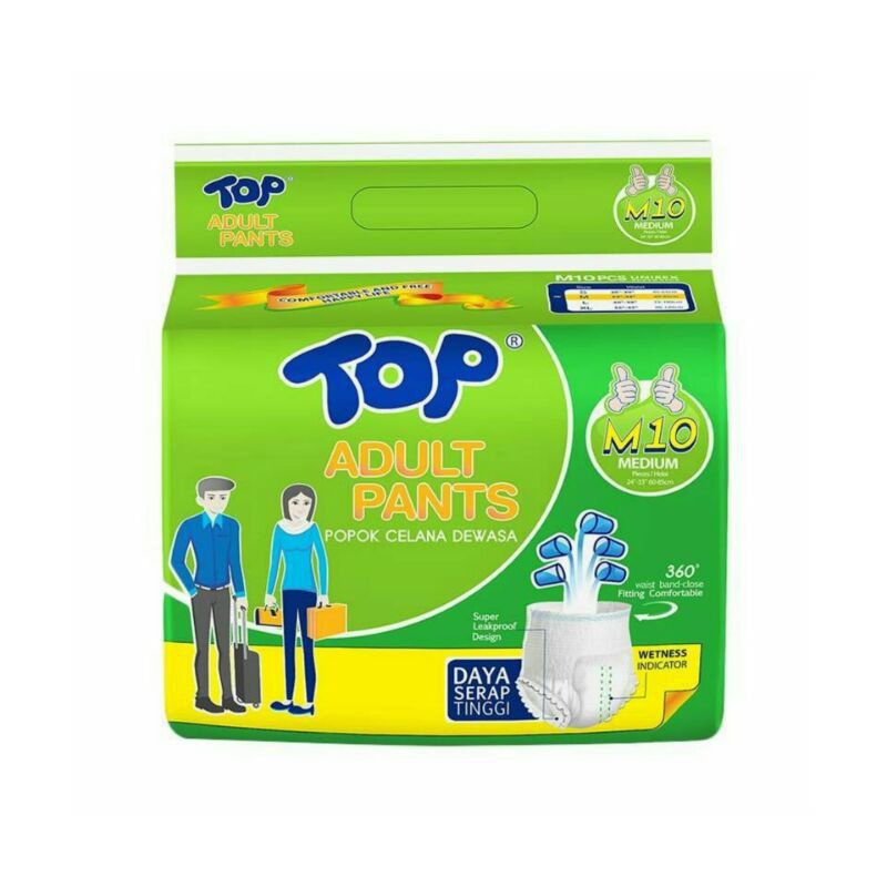 TOP ADULT PANTS M 10 POPOK CELANA DIAPERS DEWASA ADULT DIAPERS